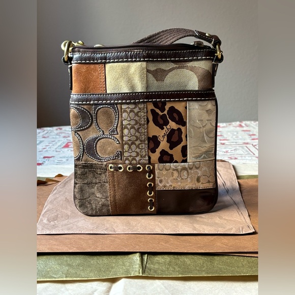 Coach Handbags - 🐆 COACH PATCHWORK ANIMAL PRINT MESSENGER CROSSBODY SHOULDER BAG 🐆